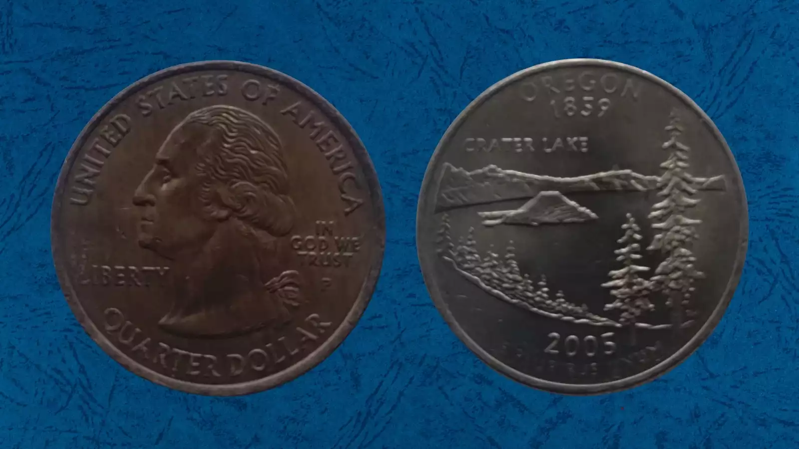 2005 state quarter missing clad layer error showing exposed copper core where the silver-colored clad layer is absent